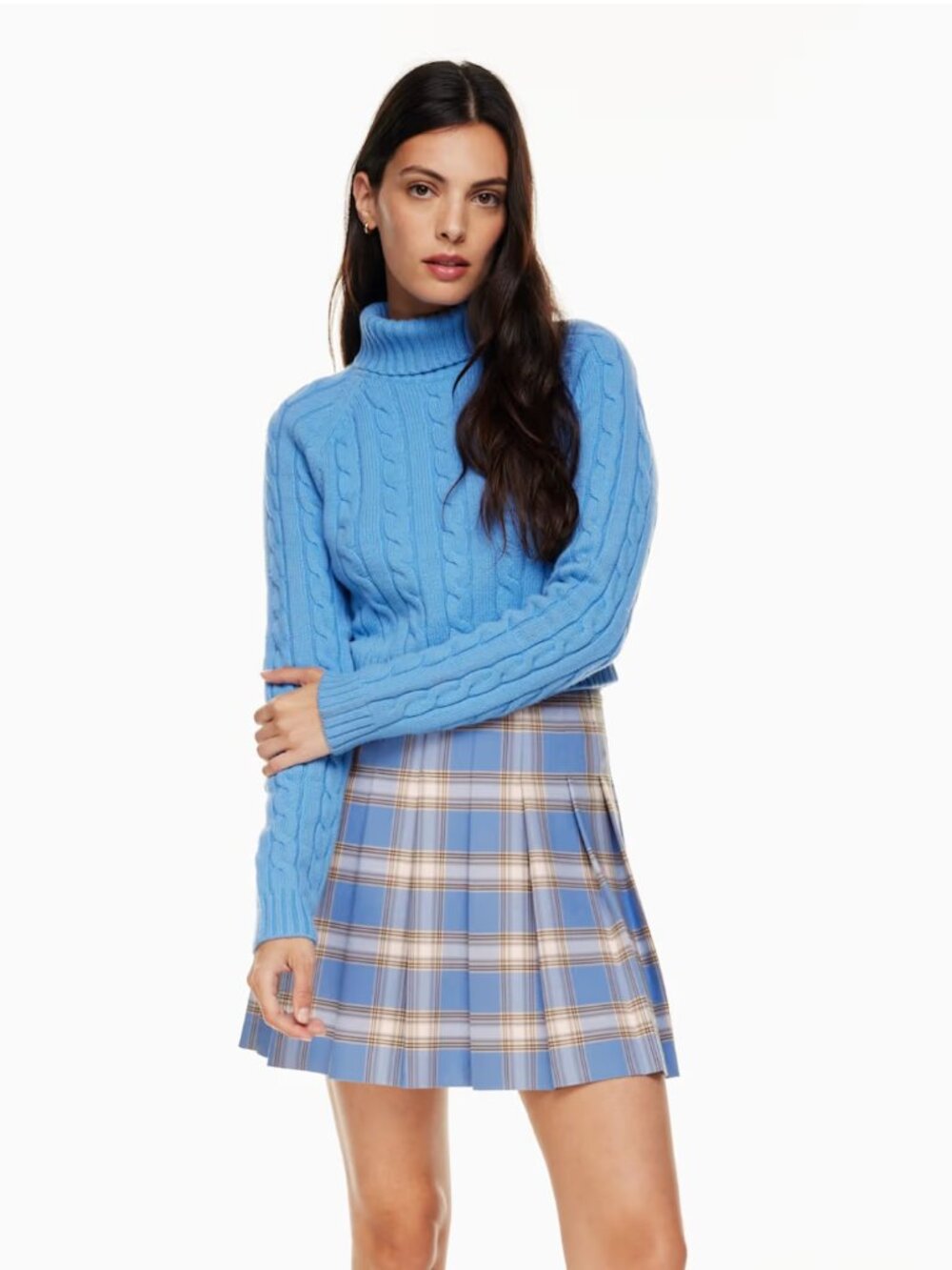 Aritzia Sunday Best Olive Skirt, Pink Plaid - Size 2